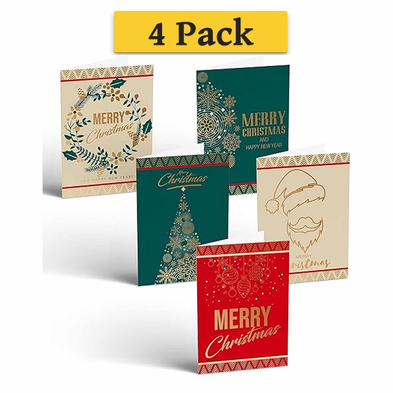 Christmas Cards with Gold Foil Iconic Images, 5" x 7", High Gloss